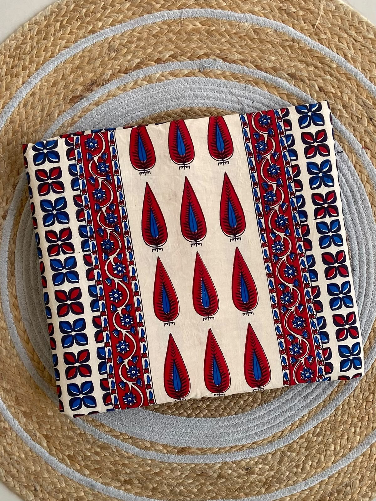 Ajrakh natural dye printed fabric