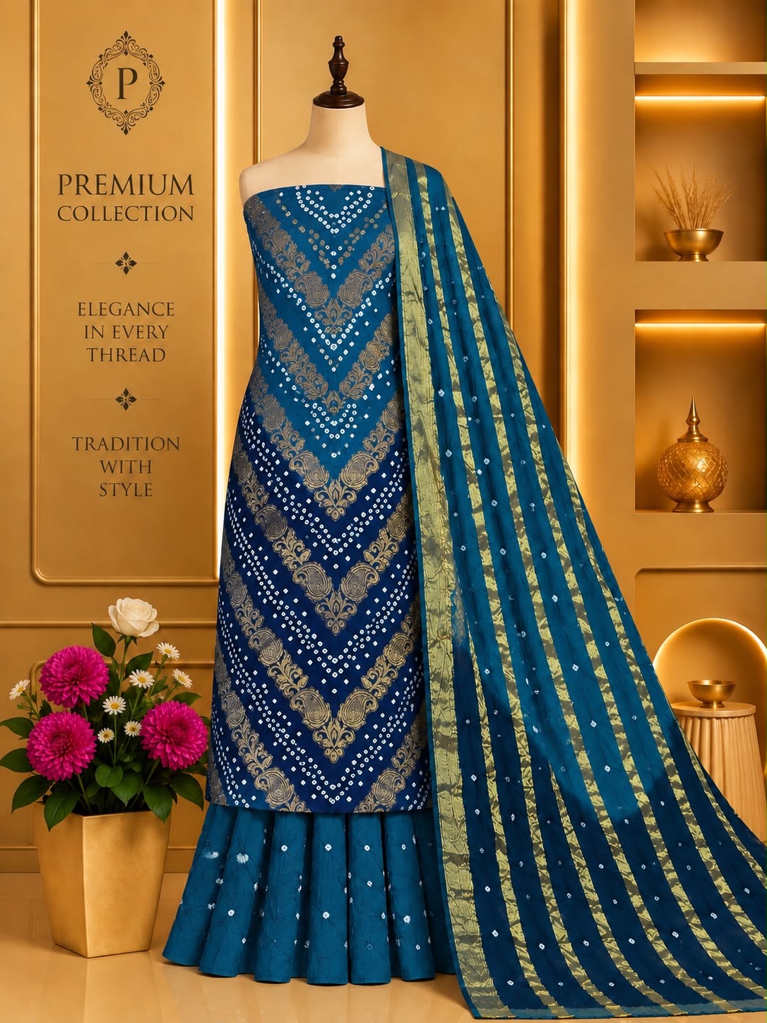 Jaam Satin Bandhani Suit