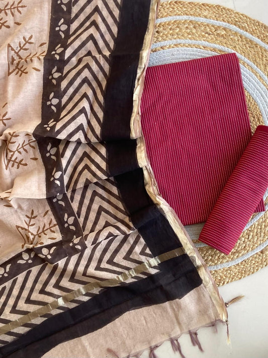 Cherry Kantha Cotton Collection Suit Set