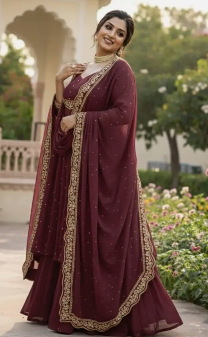 Glimmering Silk Cape Top in Radiant Colours Paired with a Skirt and Dupatta a Stand Out Ensemble