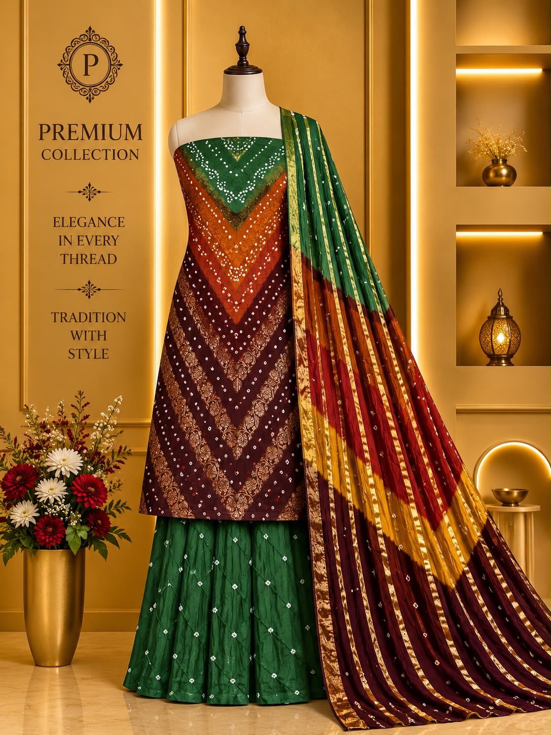 Jaam Satin Bandhani Suit