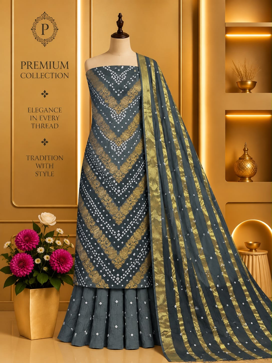 Jaam Satin Bandhani Suit