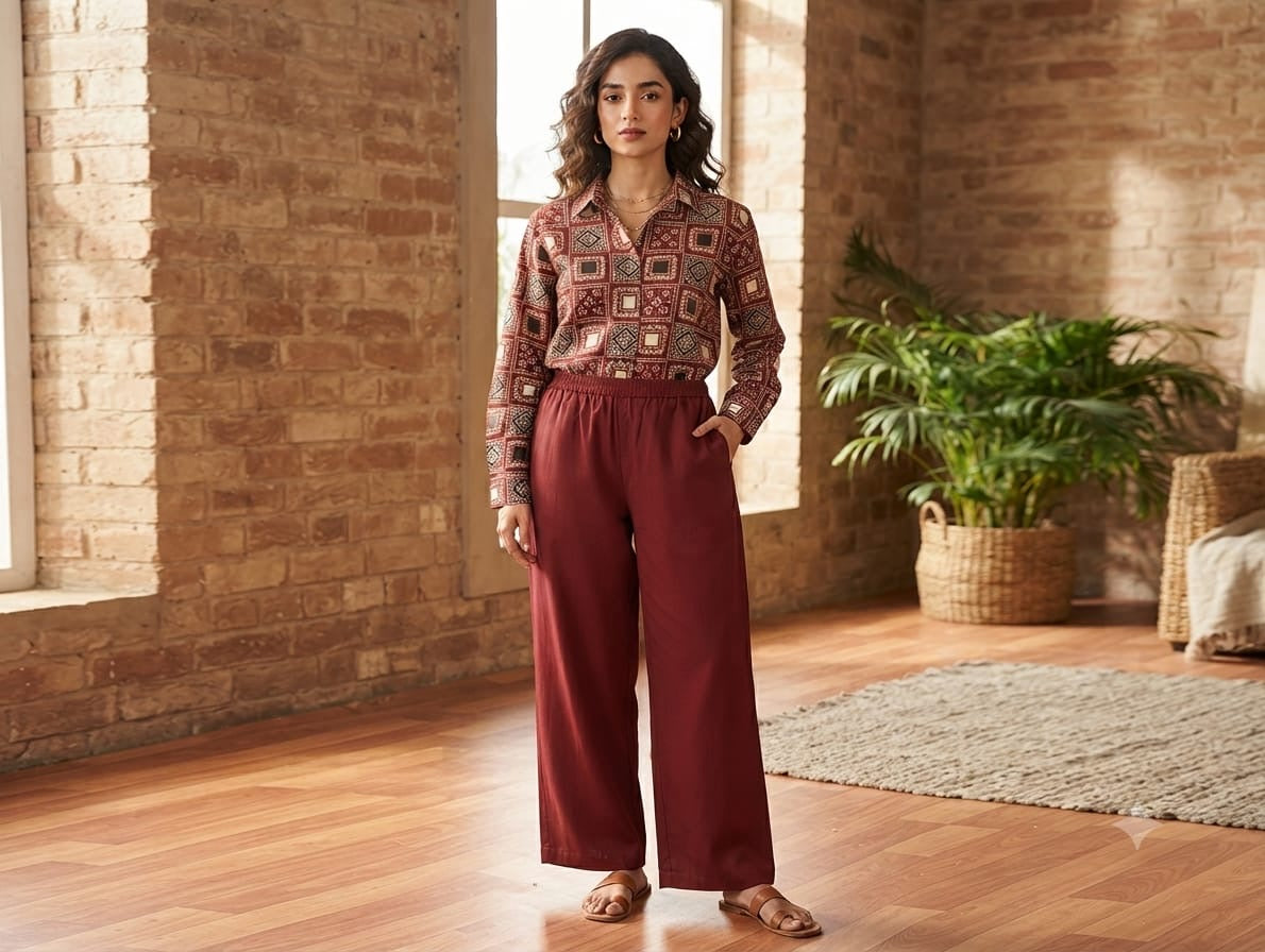 Elegant Geometric Cotton Co-ord Set