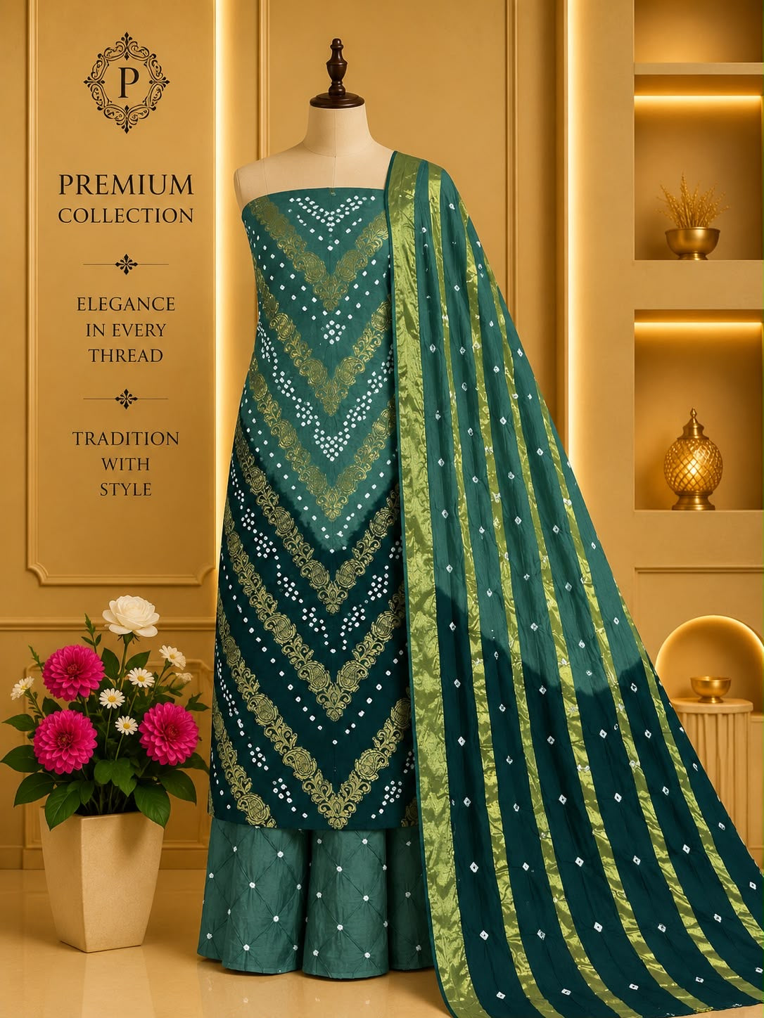 Jaam Satin Bandhani Suit