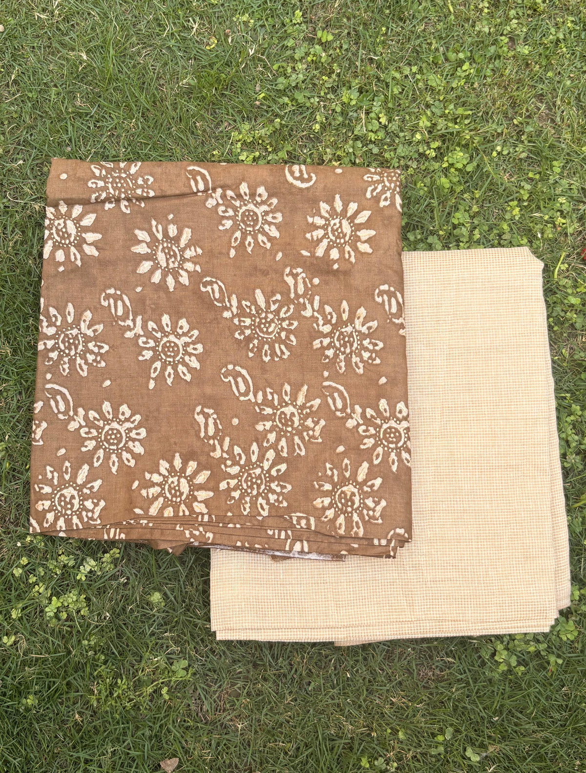 Mocha Brown Floral Printed Co-Ord Set Fabric for Women
