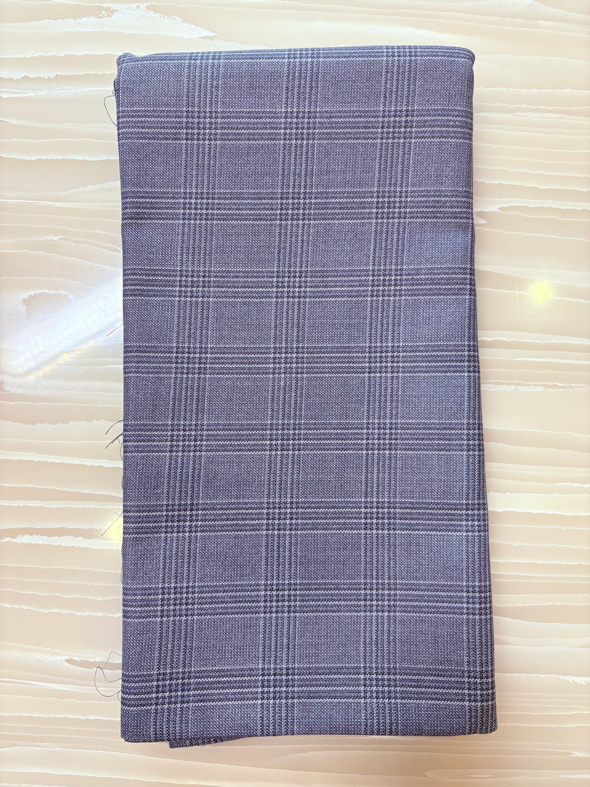 Grey Glen Check Printed Running Material Fabric for Women