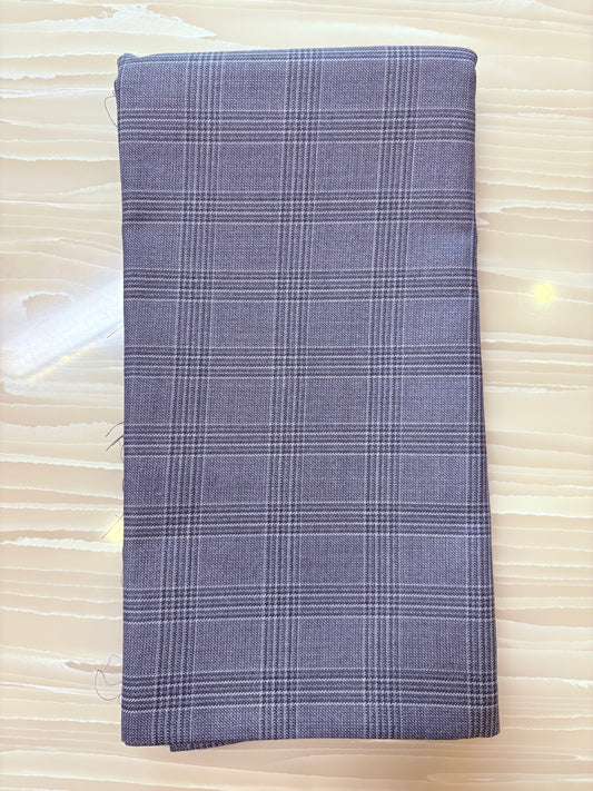 Grey Glen Check Printed Running Material Fabric for Women