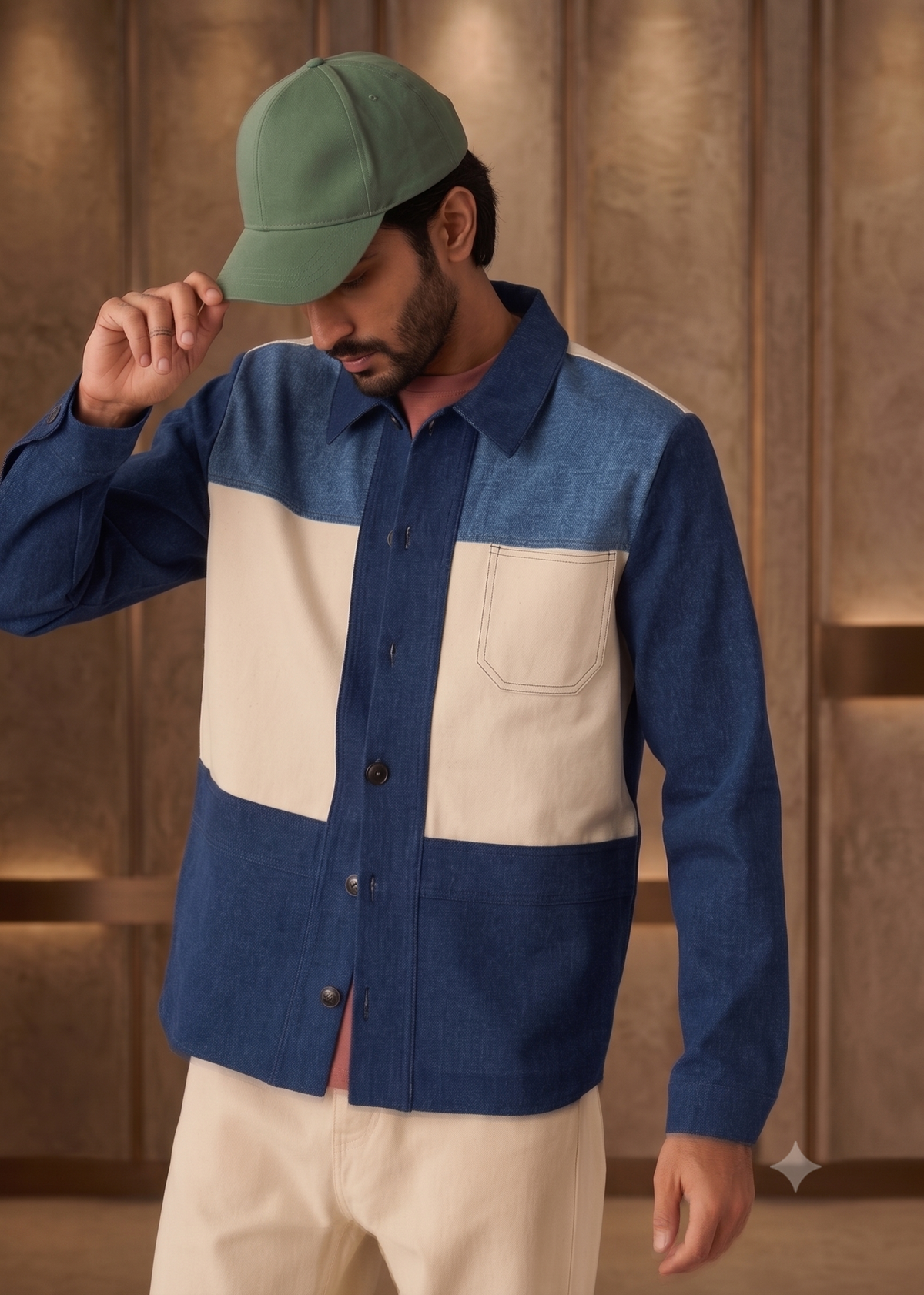 Colorblock "Good Vibes Only" Graphic Shacket