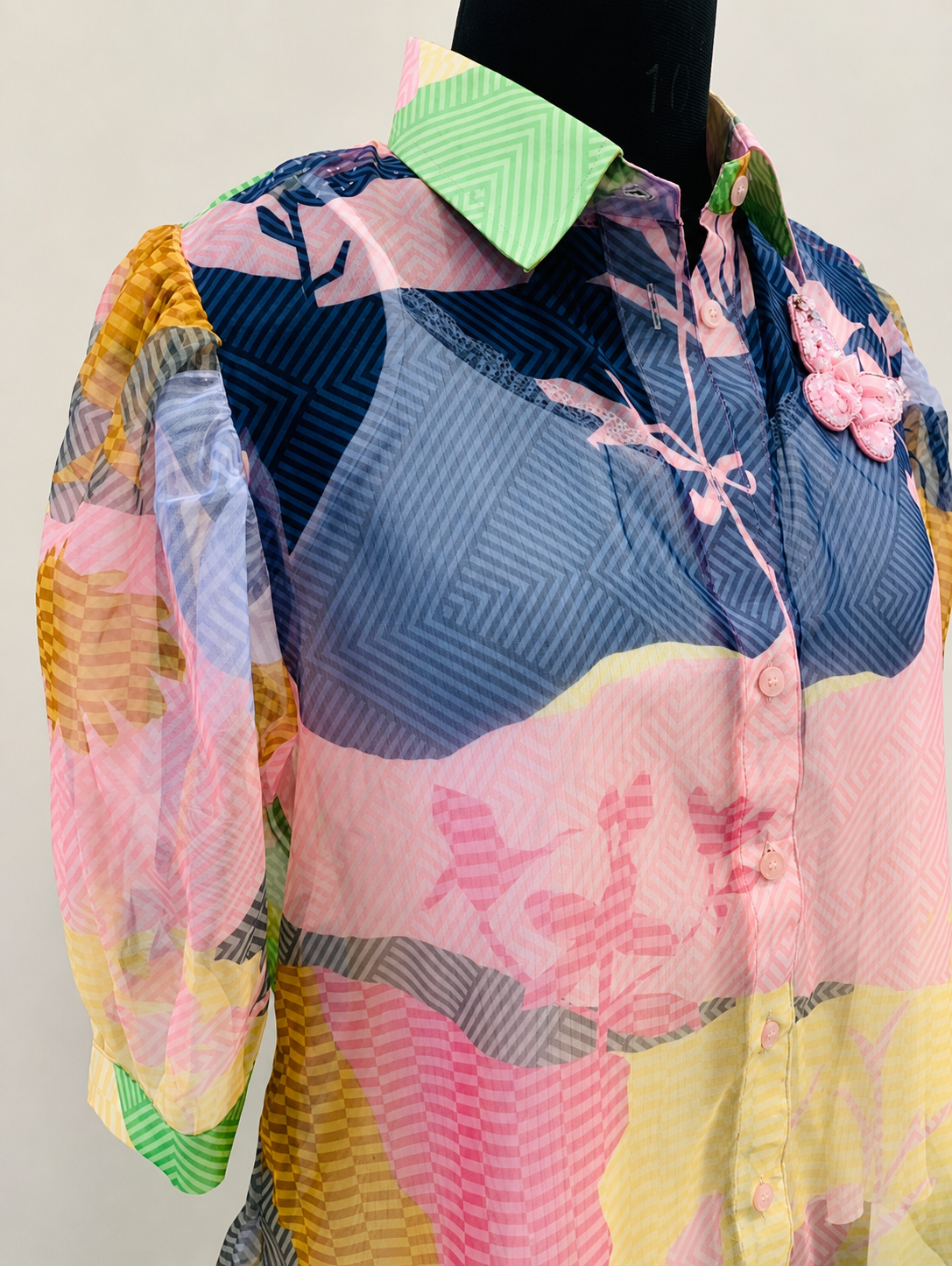 Women’s Pastel Floral Printed Embellished Straight Kurti