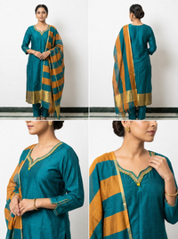 Traditional Green Suit For Women