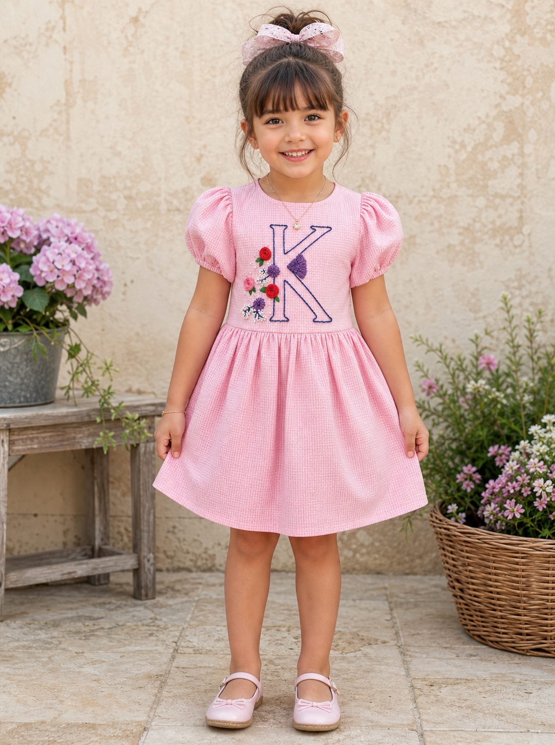 Pink Short Dress For Kids