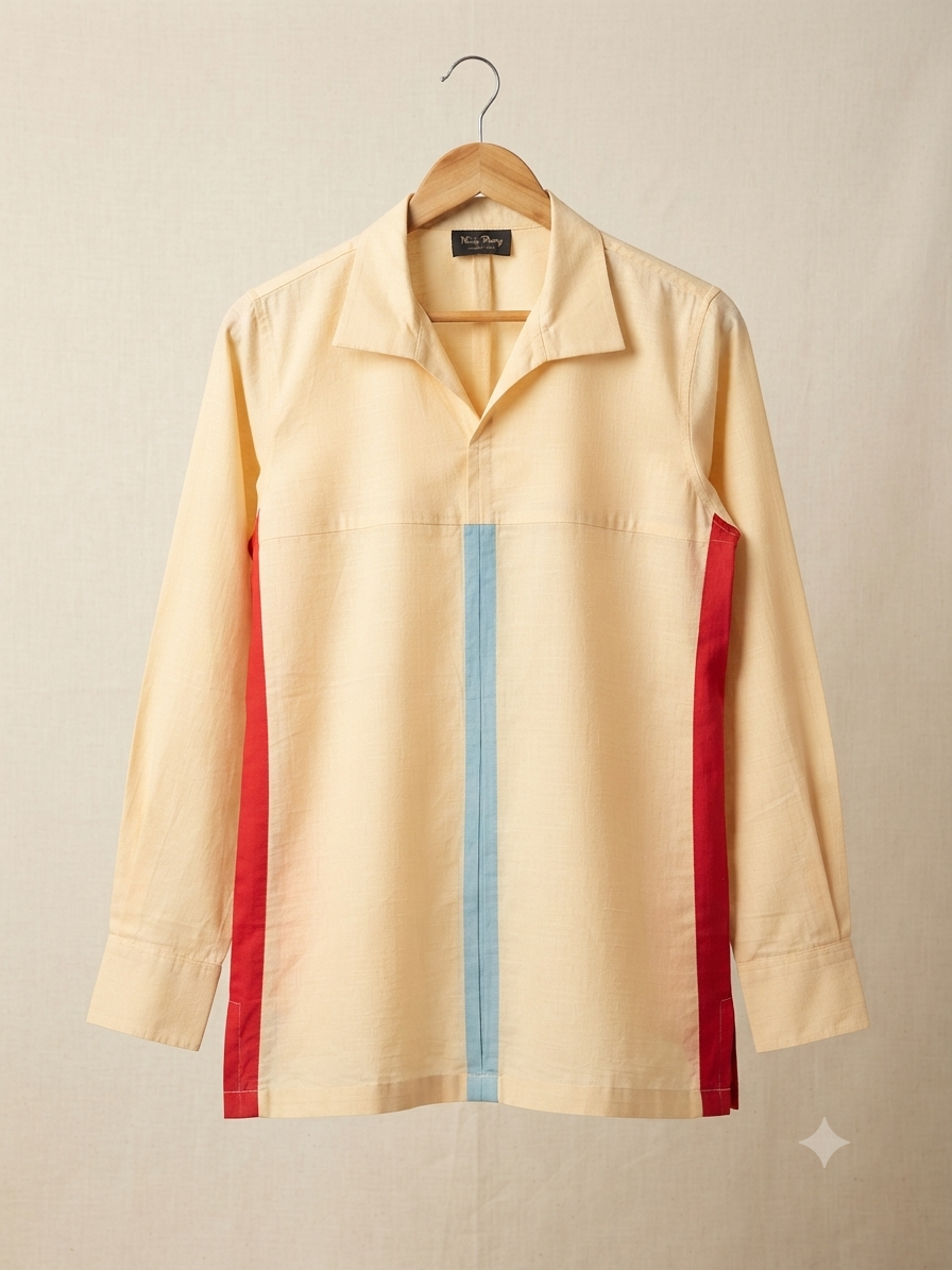 Colorblock Striped Short Kurta