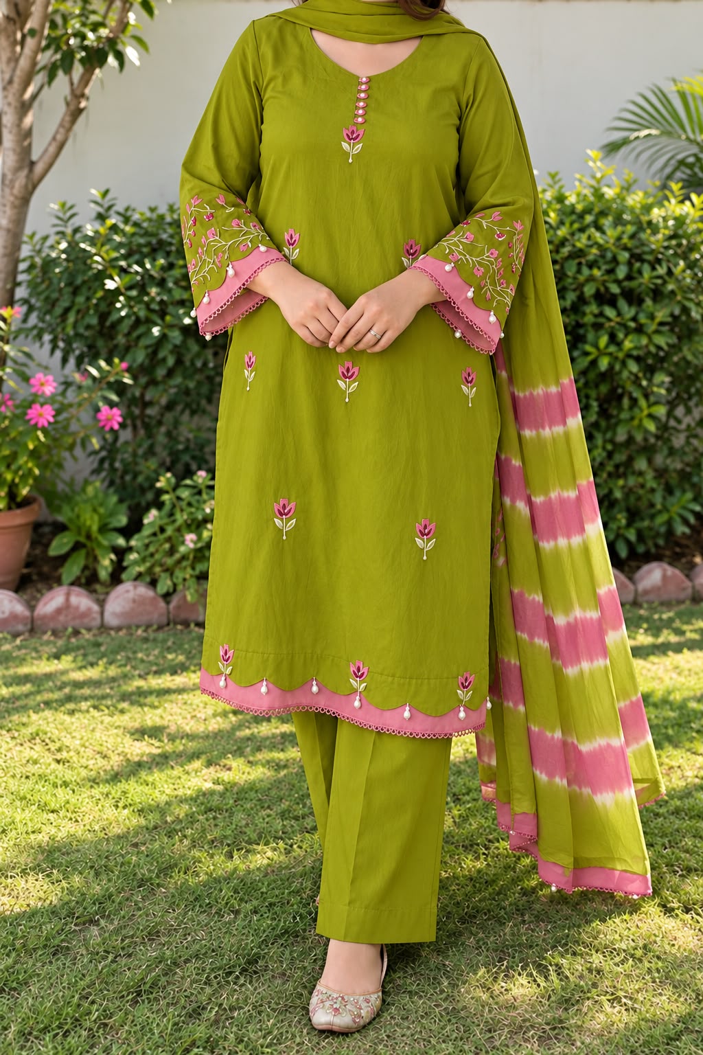 Elegant Dreamy Organza Semi-Stitched Suit Set