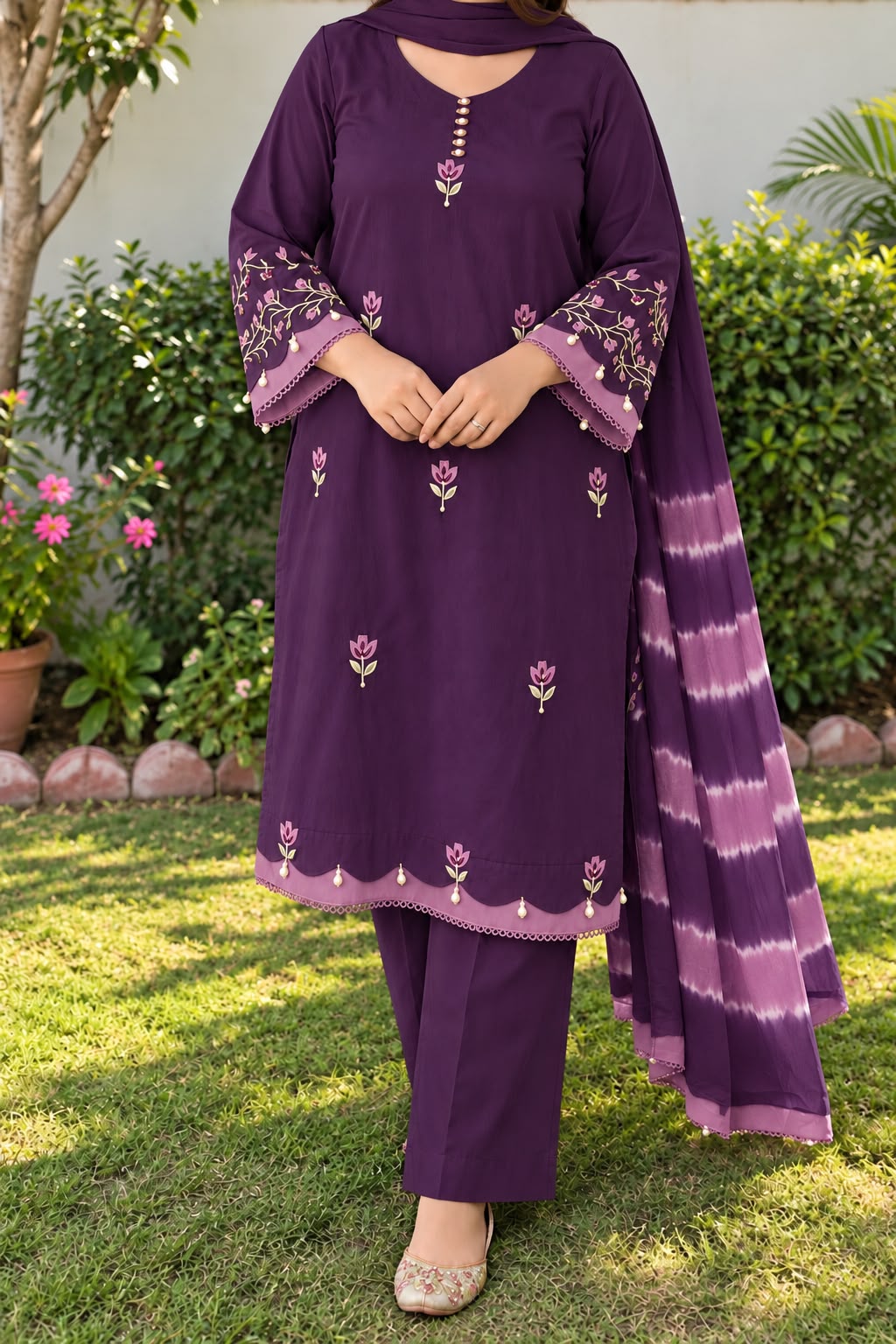 Elegant Dreamy Organza Semi-Stitched Suit Set