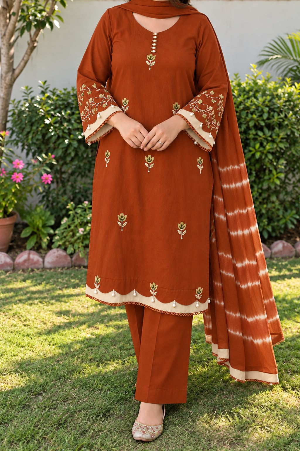 Elegant Dreamy Organza Semi-Stitched Suit Set