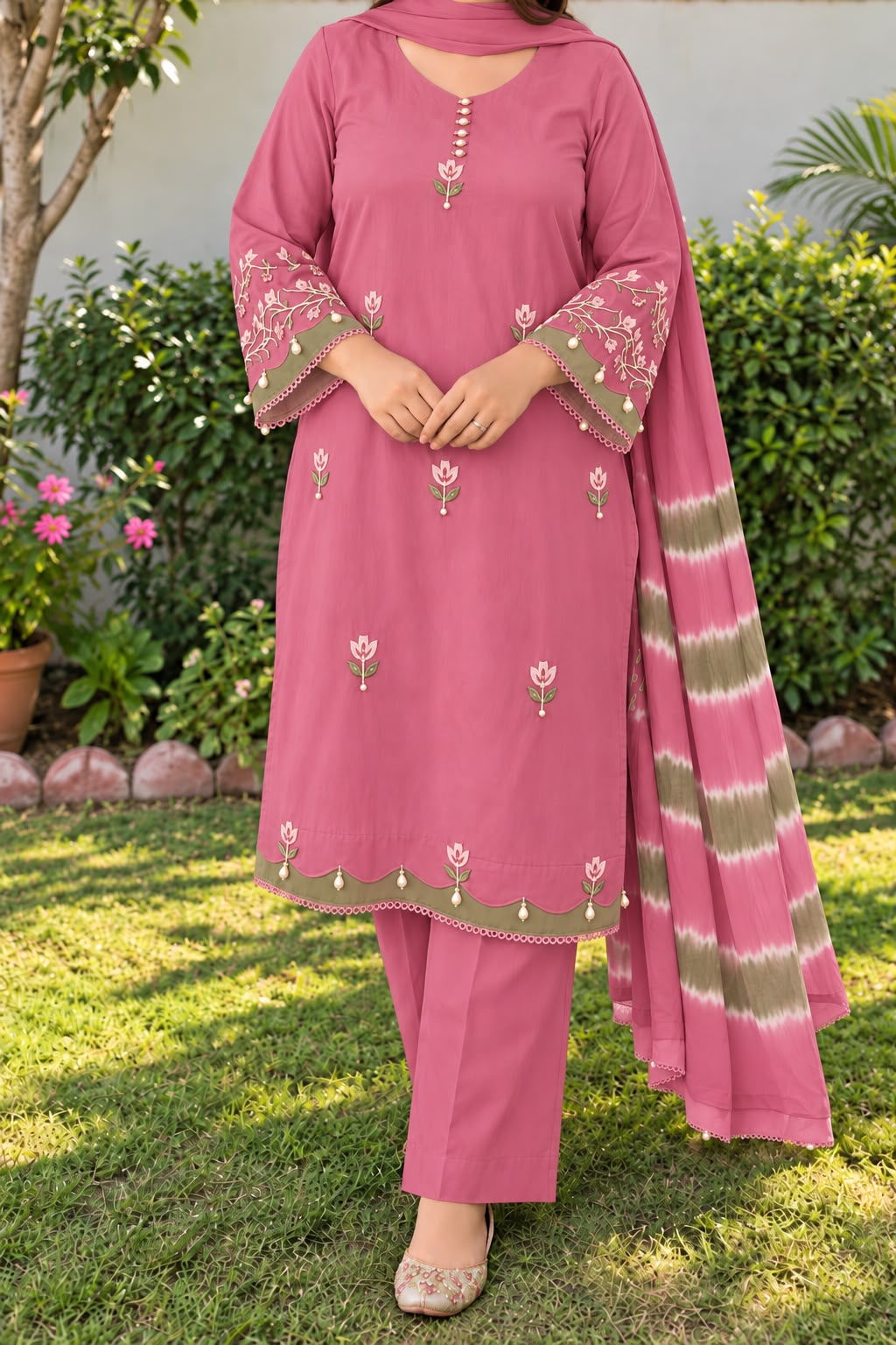 Elegant Dreamy Organza Semi-Stitched Suit Set